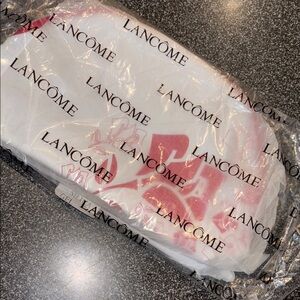 Lancome White and Pink Cosmetic Bag